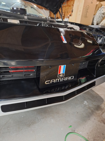 Front detail of the black Camaro Z28